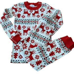 Hanna Andersson Dear Deer Christmas Pajamas Size 5 Reindeer Organic Cotton